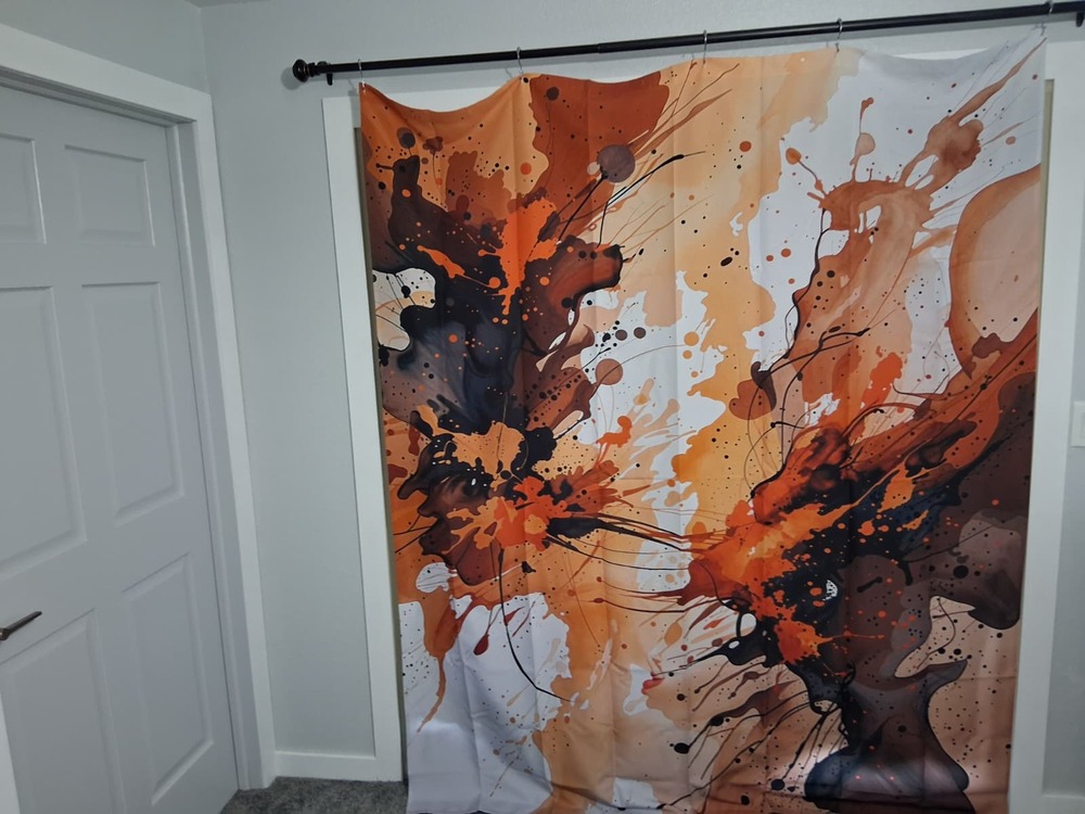 Orange Abstract Shower Curtain